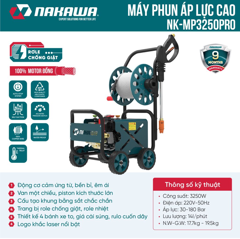 Máy phun áp lực NAKAWA NK-MP3250PRO 5 Máy phun áp lực NAKAWA NK-MP3250PRO